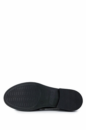 Tamer Tanca Kadın Vegan Siyah Kroko Loafer Ayakkabı 817 01 BN AYK SK24-25 SIYAH KROKO
