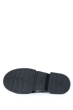 Tamer Tanca Kadın Hakiki Deri Siyah Süet Loafer Ayakkabı 1061 2301-1 BN AYK SK24-25 SIYAH SUET/TAS