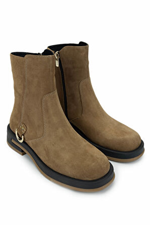 Tamer Tanca Kadın Hakiki Deri Tütün Süet Casual Bot 1061 2313 BN BOT SK24-25 TUTUN SUET