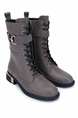 Tamer Tanca Kadın Hakiki Deri Vizon Casual Bot 1061 2322 BN BOT SK24-25 VIZON DR