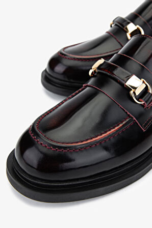 Valmenti Kadın Bordo Loafer Ayakkabı 858 01 BN AYK SK24-25 BORDO ACMA