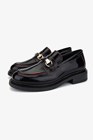 Valmenti Kadın Bordo Loafer Ayakkabı 858 01 BN AYK SK24-25 BORDO ACMA