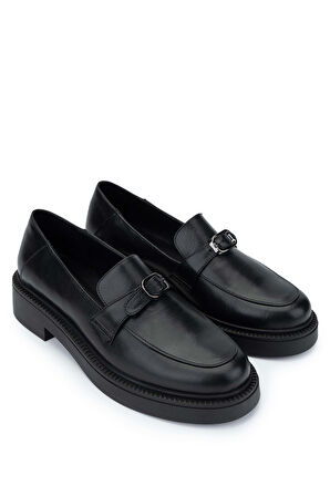 Tamer Tanca Kadın Hakiki Deri Siyah Deri Loafer Ayakkabı 1060 24544 BN AYK SK24-25 SIYAH DR