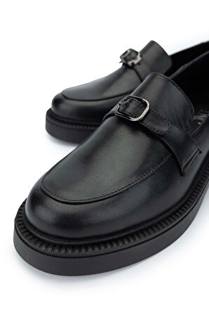 Tamer Tanca Kadın Hakiki Deri Siyah Deri Loafer Ayakkabı 1060 24544 BN AYK SK24-25 SIYAH DR