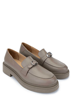 Tamer Tanca Kadın Hakiki Deri Vizon Loafer Ayakkabı 1060 24544 BN AYK SK24-25 K.VIZON DR