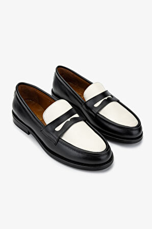 Valmenti Kadın Siyah/Bej Loafer Ayakkabı 1058 01 BN AYK SK24-25 SIYAH/BEJ