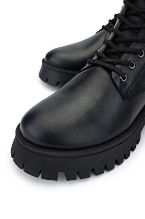 Tamer Tanca Kadın Hakiki Deri Siyah Deri Casual Bot 1059 5013 BN BOT SK24-25 SIYAH DR