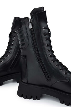 Tamer Tanca Kadın Hakiki Deri Siyah Deri Casual Bot 1059 5013 BN BOT SK24-25 SIYAH DR