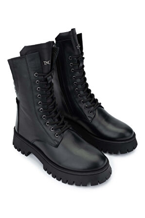 Tamer Tanca Kadın Hakiki Deri Siyah Deri Casual Bot 1059 5013 BN BOT SK24-25 SIYAH DR