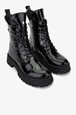 Valmenti Kadın . Siyah Rugan Casual Bot 1059 8215 BN BOT SK24-25 SIYAH KRSK RGN