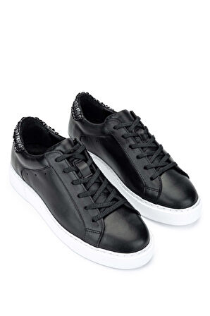 Tamer Tanca Kadın Hakiki Deri Siyah/Beyaz Sneakers & Spor Ayakkabı 1056 HE1065 BN AYK SK24-25 SIYAH DR/BEYAZ