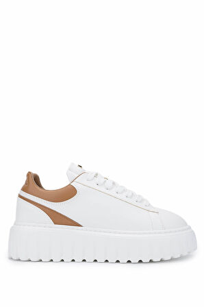 Tamer Tanca Kadın Deri/Suni Beyaz Sneakers & Spor Ayakkabı 1009 05 BN AYK SK24-25 BYZ CILT/TB CILT