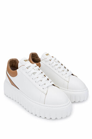 Tamer Tanca Kadın Deri/Suni Beyaz Sneakers & Spor Ayakkabı 1009 05 BN AYK SK24-25 BYZ CILT/TB CILT