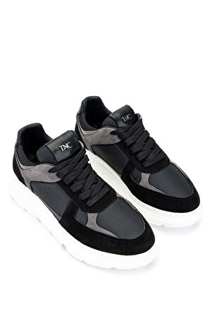 Tamer Tanca Kadın Hakiki Deri Siyah Sneakers & Spor Ayakkabı 1009 02 BN AYK SK24-25 SIYAH