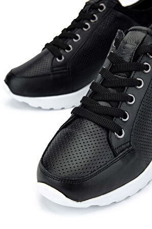 Tamer Tanca Kadın Hakiki Deri Siyah Deri Sneakers & Spor Ayakkabı 1063 04 BN AYK SK24-25 SIYAH DR