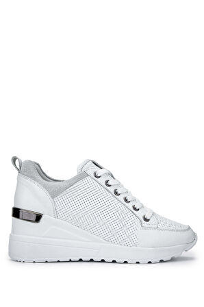 Tamer Tanca Kadın Hakiki Deri Beyaz Sneakers & Spor Ayakkabı 1063 04 BN AYK SK24-25 BEYAZ DR