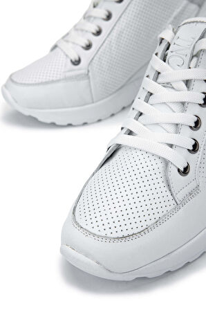 Tamer Tanca Kadın Hakiki Deri Beyaz Sneakers & Spor Ayakkabı 1063 04 BN AYK SK24-25 BEYAZ DR