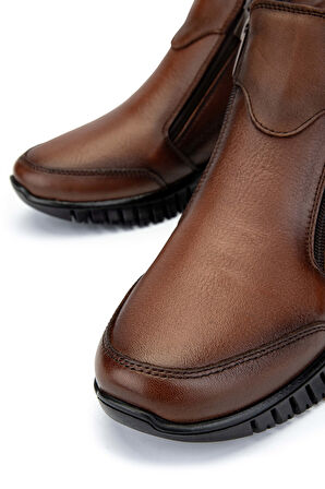 Tamer Tanca Kadın Hakiki Deri Taba Deri Casual Bot 1063 10 BN BOT SK24-25 TABA DR