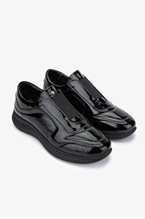 Valmenti Kadın . Siyah Rugan Sneakers & Spor Ayakkabı 1065 161-1184 BN AYK SK24-25 SIYAH KRSK RGN