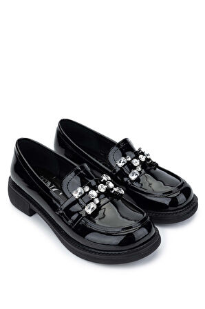 Tamer Tanca Kadın Hakiki Deri Siyah Rugan Loafer Ayakkabı 1065 60-2071 BN AYK SK24-25 SIYAH RGN