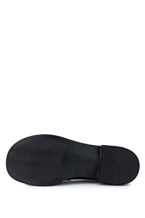 Tamer Tanca Kadın Hakiki Deri Siyah Rugan/Leopar Loafer Ayakkabı 1065 60-2071 BN AYK SK24-25 SYH RGN/LEOPAR