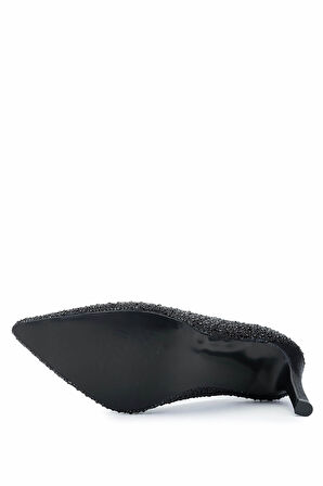 Tamer Tanca Kadın Vegan Siyah Topuklu Ayakkabı 1065 223-413 BN AYK SK24-25 SIYAH