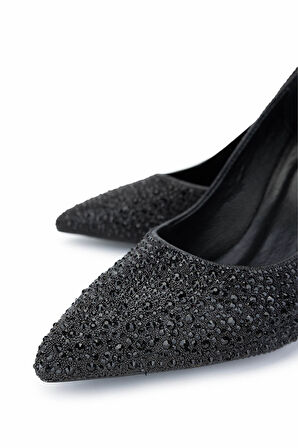 Tamer Tanca Kadın Vegan Siyah Topuklu Ayakkabı 1065 223-413 BN AYK SK24-25 SIYAH