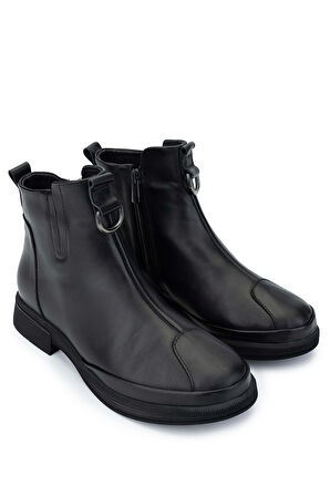 Tamer Tanca Kadın Hakiki Deri Siyah Deri Casual Bot 1065 164-2040 BN BOT SK24-25 SIYAH DR
