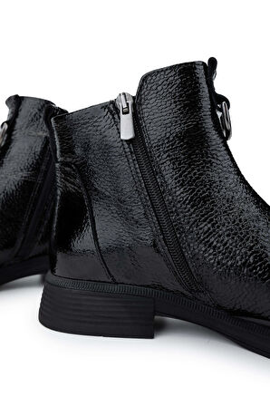 Tamer Tanca Kadın Hakiki Deri Siyah Casual Bot 1065 164-2040 BN BOT SK24-25 SIYAH RGN BSK