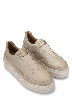 Tamer Tanca Kadın Hakiki Deri Bej Sneakers & Spor Ayakkabı 937 01 BN AYK SK24-25 BEJ FLTR