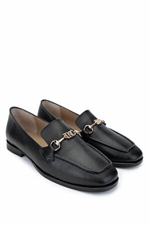 Tamer Tanca Kadın Hakiki Deri Siyah Deri Loafer Ayakkabı 945 131-11114 BN AYK SK24-25 SIYAH DR