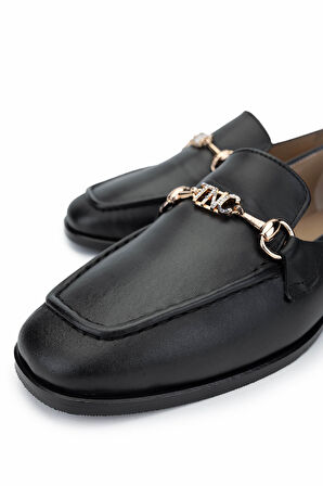 Tamer Tanca Kadın Hakiki Deri Siyah Deri Loafer Ayakkabı 945 131-11114 BN AYK SK24-25 SIYAH DR