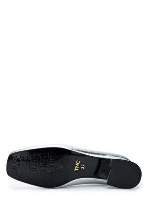 Tamer Tanca Kadın Hakiki Deri Gri Topuklu Ayakkabı 942 011 BN AYK SK24-25 GUMUS