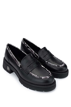 Tamer Tanca Kadın Hakiki Deri Siyah Loafer Ayakkabı 33 2000-1 BN AYK SK24-25 SYH DR/SYH YLN