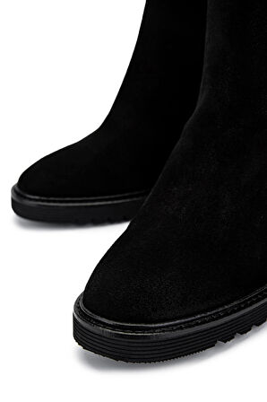 Tamer Tanca Kadın Hakiki Deri Siyah Süet Casual Bot 33 415 BN BOT SK24-25 SIYAH SUET