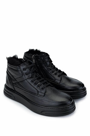 Tamer Tanca Erkek Hakiki Deri Siyah Casual Bot 537 3418 ERK BOT SK24-25 SYH DR/SYH FLTR