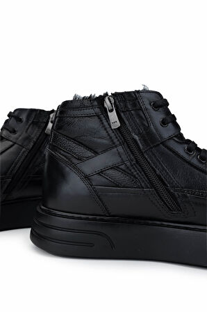 Tamer Tanca Erkek Hakiki Deri Siyah Casual Bot 537 3418 ERK BOT SK24-25 SYH DR/SYH FLTR