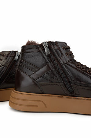 Tamer Tanca Erkek Hakiki Deri Kahverengi Casual Bot 537 3418 ERK BOT SK24-25 KHV DR/KHV FLTR