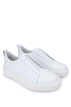 Tamer Tanca Erkek Hakiki Deri Beyaz Loafer Ayakkabı 537 3483 ERK AYK SK24-25 BEYAZ DR