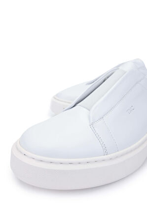 Tamer Tanca Erkek Hakiki Deri Beyaz Loafer Ayakkabı 537 3483 ERK AYK SK24-25 BEYAZ DR