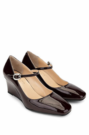 Tamer Tanca Kadın Hakiki Deri Bordo Topuklu Ayakkabı 1027 09 BN AYK SK24-25 BORDO KRSK RGN