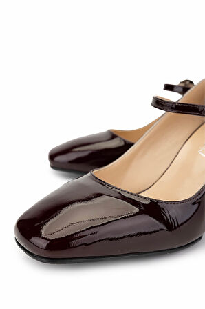 Tamer Tanca Kadın Hakiki Deri Bordo Topuklu Ayakkabı 1027 09 BN AYK SK24-25 BORDO KRSK RGN