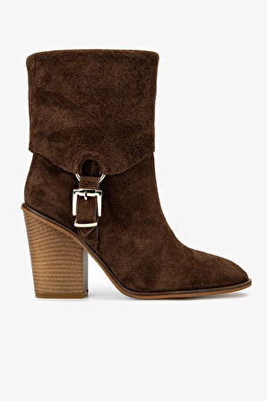 Valmenti Kadın Topuklu Bot 1075 00272-22 BN BOT SK24-25 TUTUN YRM SUET