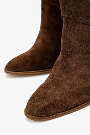 Valmenti Kadın Topuklu Bot 1075 00272-22 BN BOT SK24-25 TUTUN YRM SUET