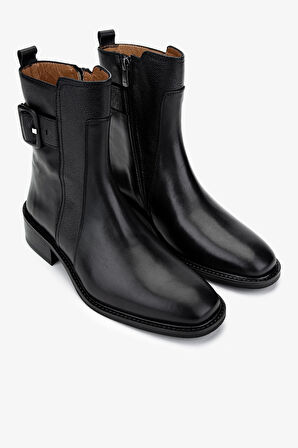 Valmenti Kadın Siyah Deri Casual Bot 1072 Z-9650 BN BOT SK24-25 SIYAH DR