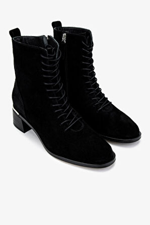 Valmenti Kadın Siyah Süet Topuklu Bot 312 88112 BN BOT SK24-25 SIYAH SUET