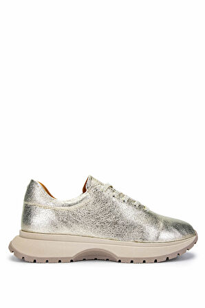 Tamer Tanca Kadın Hakiki Deri Altın Rugan Sneakers & Spor Ayakkabı 1071 I900 BN AYK SK24-25 ALTIN KRSK RGN