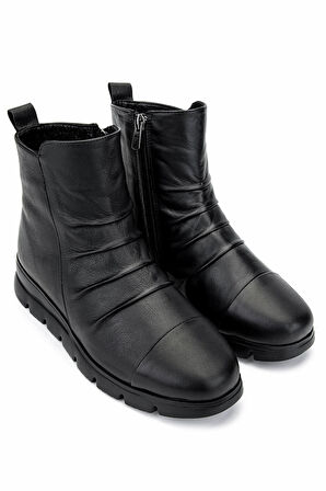 Tamer Tanca Kadın Hakiki Deri Siyah Deri Casual Bot 1071 D5752 BN BOT SK24-25 SIYAH DR