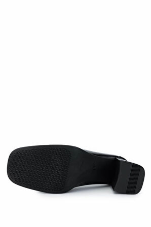 Tamer Tanca Kadın Hakiki Deri Siyah Deri Topuklu Ayakkabı 1078 25074 BN AYK SK24-25 SIYAH DR