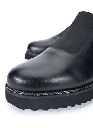 Tamer Tanca Kadın Hakiki Deri Siyah Deri Casual Ayakkabı 775 387-8592 BN AYK SK24-25 SIYAH DR